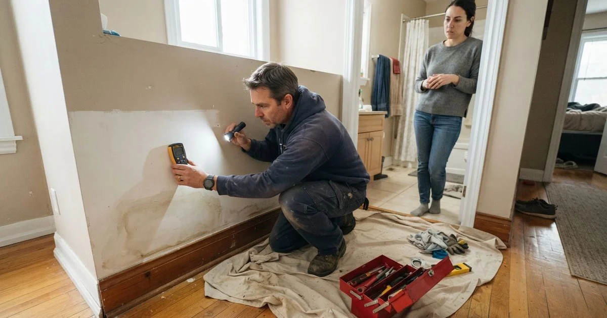 Water damage and mold risk from a hidden plumbing leak